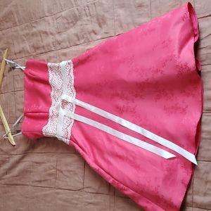 Fuschia floral laced dress